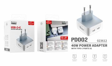 ELLIE PD002 POWER ADAPTER USB-C+C 20W+20W